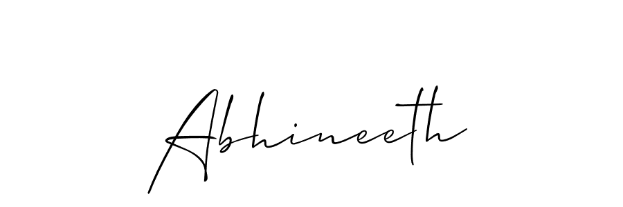 How to make Abhineeth name signature. Use Allison_Script style for creating short signs online. This is the latest handwritten sign. Abhineeth signature style 2 images and pictures png