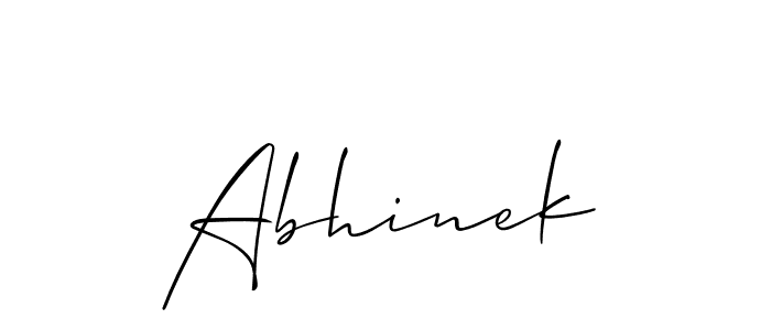 Also we have Abhinek name is the best signature style. Create professional handwritten signature collection using Allison_Script autograph style. Abhinek signature style 2 images and pictures png