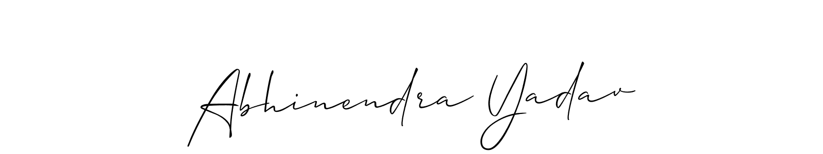 How to make Abhinendra Yadav name signature. Use Allison_Script style for creating short signs online. This is the latest handwritten sign. Abhinendra Yadav signature style 2 images and pictures png