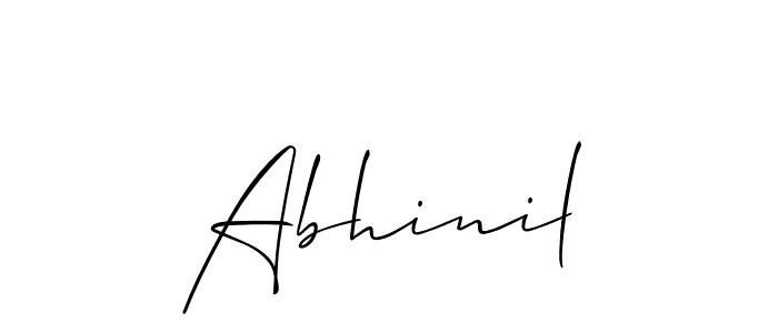 How to make Abhinil name signature. Use Allison_Script style for creating short signs online. This is the latest handwritten sign. Abhinil signature style 2 images and pictures png