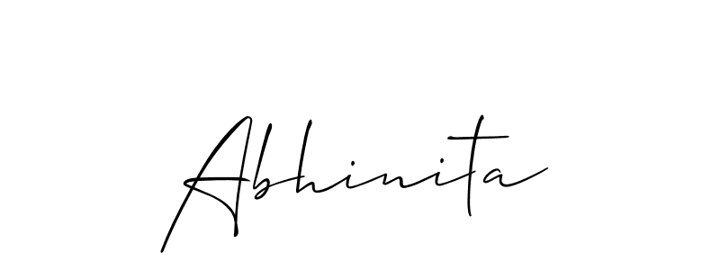 Design your own signature with our free online signature maker. With this signature software, you can create a handwritten (Allison_Script) signature for name Abhinita. Abhinita signature style 2 images and pictures png