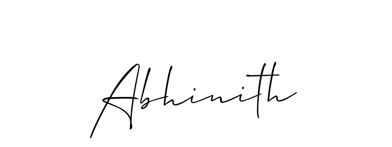 Use a signature maker to create a handwritten signature online. With this signature software, you can design (Allison_Script) your own signature for name Abhinith. Abhinith signature style 2 images and pictures png