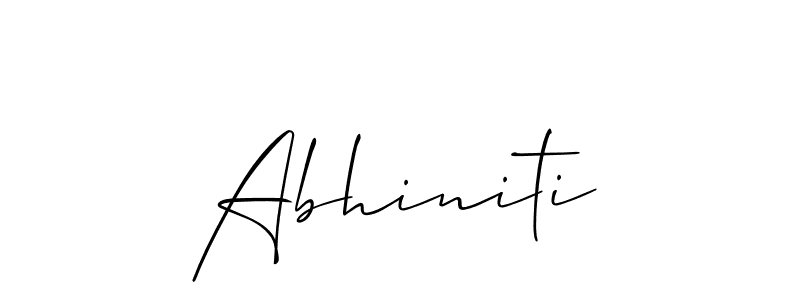 Create a beautiful signature design for name Abhiniti. With this signature (Allison_Script) fonts, you can make a handwritten signature for free. Abhiniti signature style 2 images and pictures png