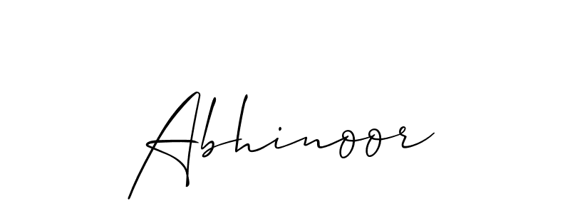 How to make Abhinoor signature? Allison_Script is a professional autograph style. Create handwritten signature for Abhinoor name. Abhinoor signature style 2 images and pictures png
