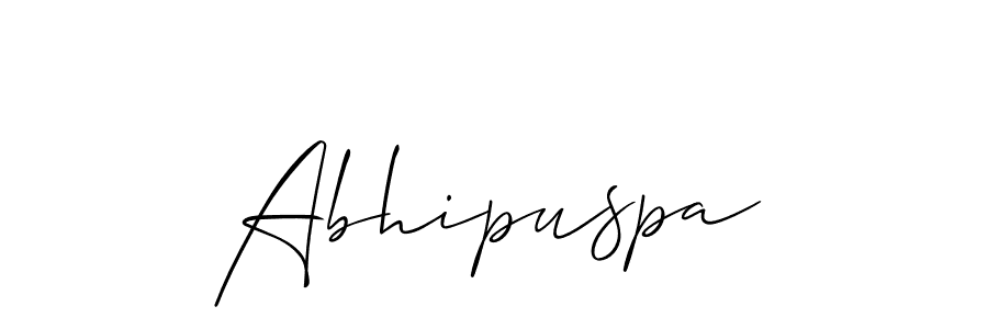 How to make Abhipuspa signature? Allison_Script is a professional autograph style. Create handwritten signature for Abhipuspa name. Abhipuspa signature style 2 images and pictures png