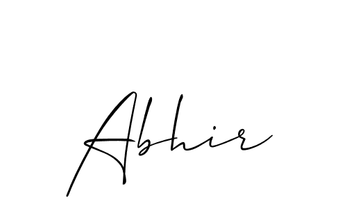 Use a signature maker to create a handwritten signature online. With this signature software, you can design (Allison_Script) your own signature for name Abhir. Abhir signature style 2 images and pictures png