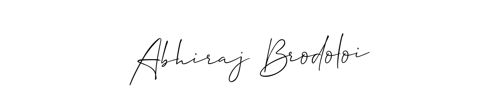 Allison_Script is a professional signature style that is perfect for those who want to add a touch of class to their signature. It is also a great choice for those who want to make their signature more unique. Get Abhiraj Brodoloi name to fancy signature for free. Abhiraj Brodoloi signature style 2 images and pictures png