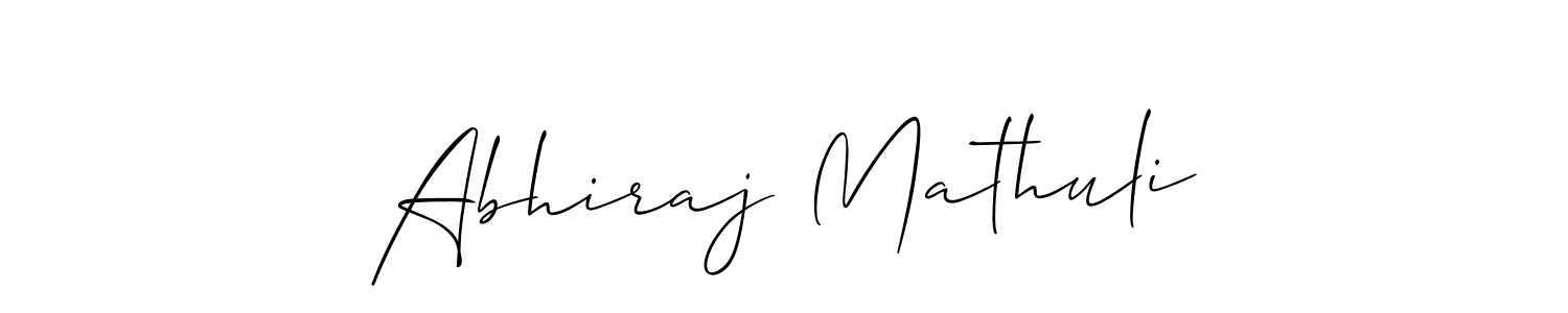 Make a beautiful signature design for name Abhiraj Mathuli. With this signature (Allison_Script) style, you can create a handwritten signature for free. Abhiraj Mathuli signature style 2 images and pictures png