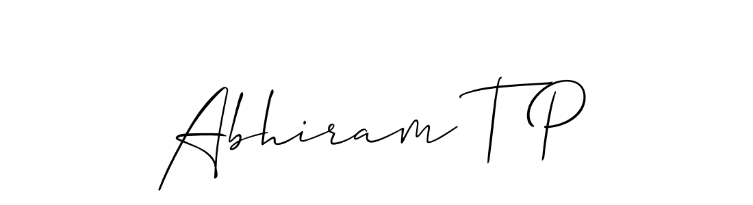 How to make Abhiram T P signature? Allison_Script is a professional autograph style. Create handwritten signature for Abhiram T P name. Abhiram T P signature style 2 images and pictures png