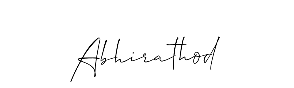 Also we have Abhirathod name is the best signature style. Create professional handwritten signature collection using Allison_Script autograph style. Abhirathod signature style 2 images and pictures png