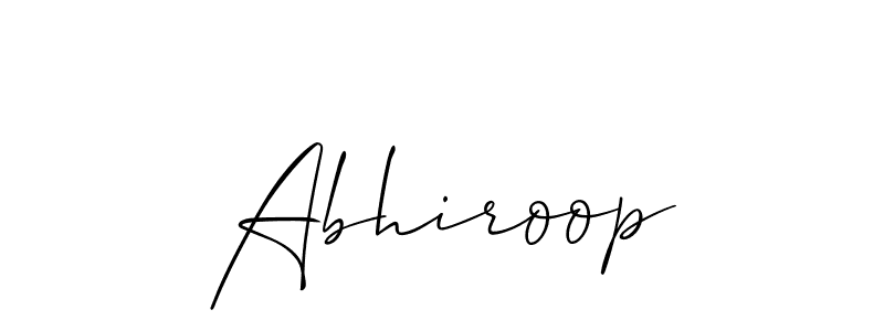 Use a signature maker to create a handwritten signature online. With this signature software, you can design (Allison_Script) your own signature for name Abhiroop. Abhiroop signature style 2 images and pictures png