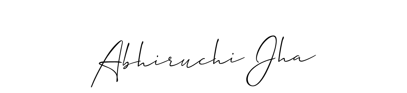 Make a beautiful signature design for name Abhiruchi Jha. With this signature (Allison_Script) style, you can create a handwritten signature for free. Abhiruchi Jha signature style 2 images and pictures png