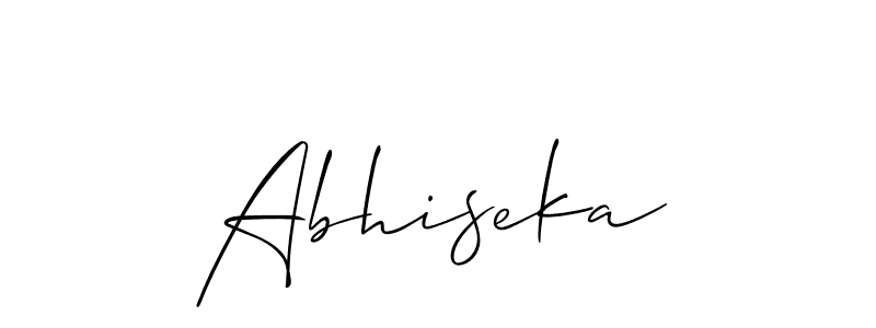 Make a beautiful signature design for name Abhiseka. With this signature (Allison_Script) style, you can create a handwritten signature for free. Abhiseka signature style 2 images and pictures png