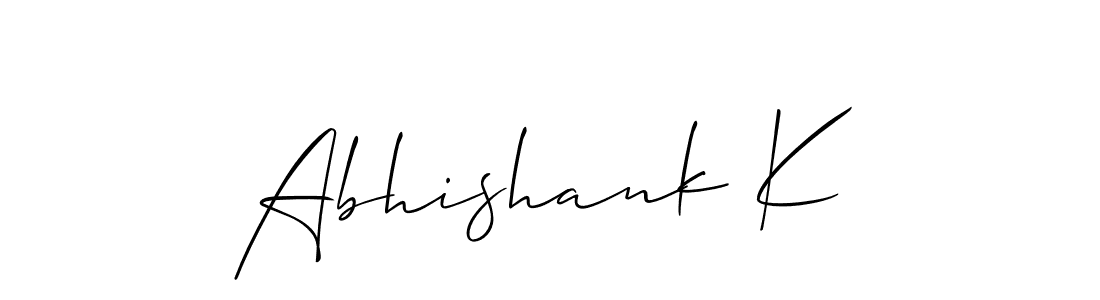 Also we have Abhishank K name is the best signature style. Create professional handwritten signature collection using Allison_Script autograph style. Abhishank K signature style 2 images and pictures png