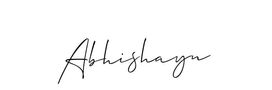 How to make Abhishayn signature? Allison_Script is a professional autograph style. Create handwritten signature for Abhishayn name. Abhishayn signature style 2 images and pictures png