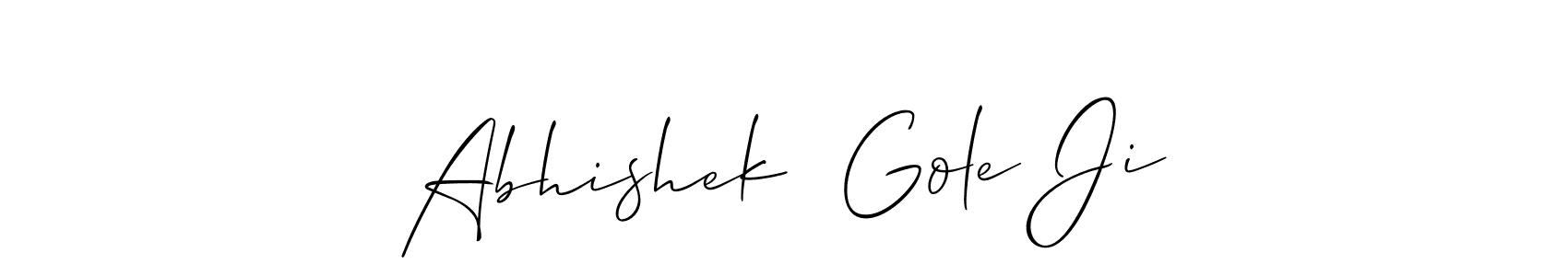 Similarly Allison_Script is the best handwritten signature design. Signature creator online .You can use it as an online autograph creator for name Abhishek  Gole Ji. Abhishek  Gole Ji signature style 2 images and pictures png