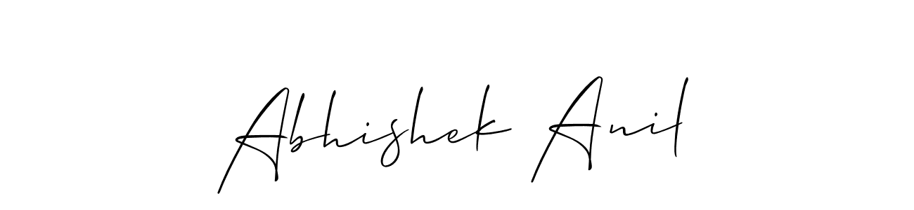 You should practise on your own different ways (Allison_Script) to write your name (Abhishek Anil) in signature. don't let someone else do it for you. Abhishek Anil signature style 2 images and pictures png