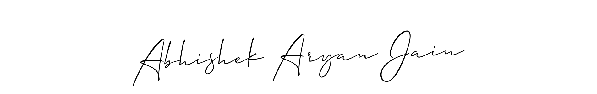 Abhishek Aryan Jain stylish signature style. Best Handwritten Sign (Allison_Script) for my name. Handwritten Signature Collection Ideas for my name Abhishek Aryan Jain. Abhishek Aryan Jain signature style 2 images and pictures png