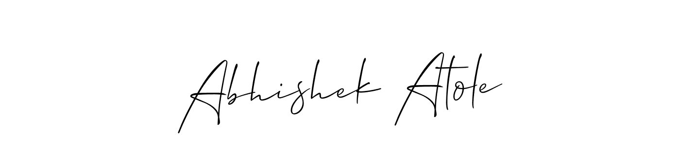 Design your own signature with our free online signature maker. With this signature software, you can create a handwritten (Allison_Script) signature for name Abhishek Atole. Abhishek Atole signature style 2 images and pictures png