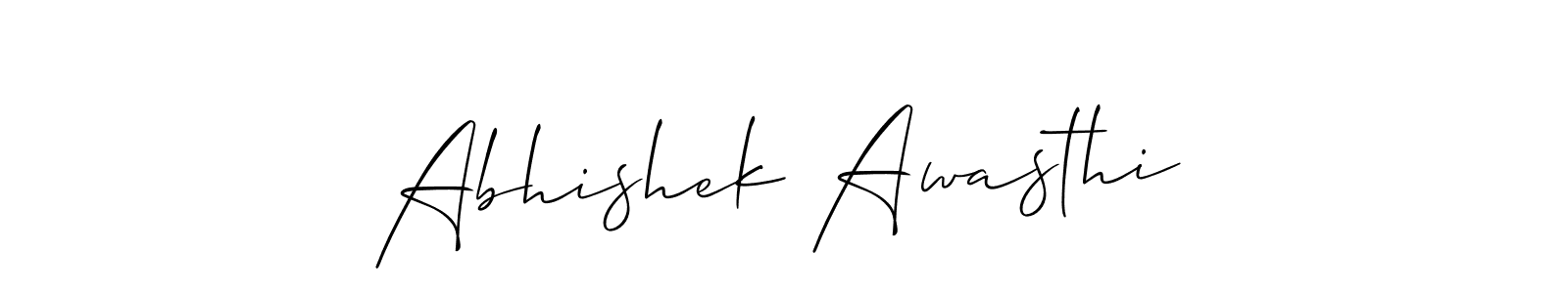 Create a beautiful signature design for name Abhishek Awasthi. With this signature (Allison_Script) fonts, you can make a handwritten signature for free. Abhishek Awasthi signature style 2 images and pictures png
