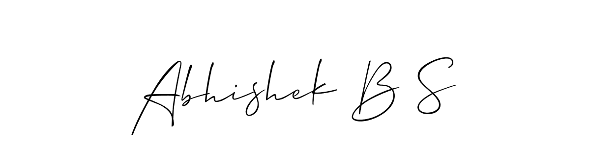 Use a signature maker to create a handwritten signature online. With this signature software, you can design (Allison_Script) your own signature for name Abhishek B S. Abhishek B S signature style 2 images and pictures png