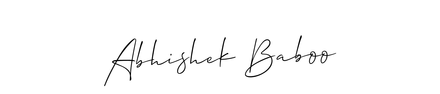 It looks lik you need a new signature style for name Abhishek Baboo. Design unique handwritten (Allison_Script) signature with our free signature maker in just a few clicks. Abhishek Baboo signature style 2 images and pictures png