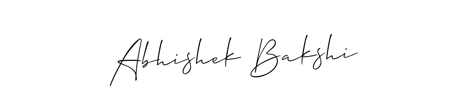 Allison_Script is a professional signature style that is perfect for those who want to add a touch of class to their signature. It is also a great choice for those who want to make their signature more unique. Get Abhishek Bakshi name to fancy signature for free. Abhishek Bakshi signature style 2 images and pictures png