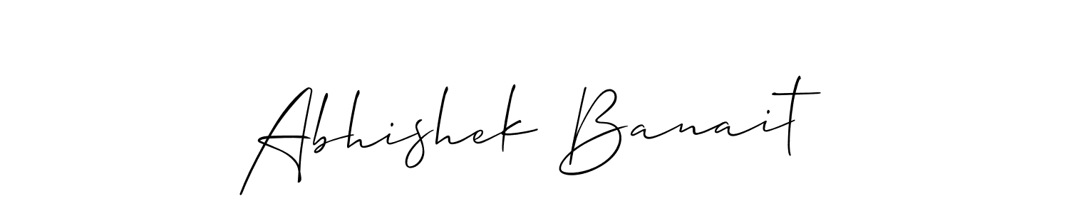 Create a beautiful signature design for name Abhishek Banait. With this signature (Allison_Script) fonts, you can make a handwritten signature for free. Abhishek Banait signature style 2 images and pictures png