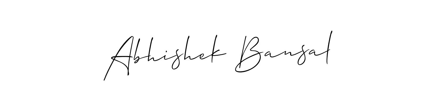 How to make Abhishek Bansal signature? Allison_Script is a professional autograph style. Create handwritten signature for Abhishek Bansal name. Abhishek Bansal signature style 2 images and pictures png