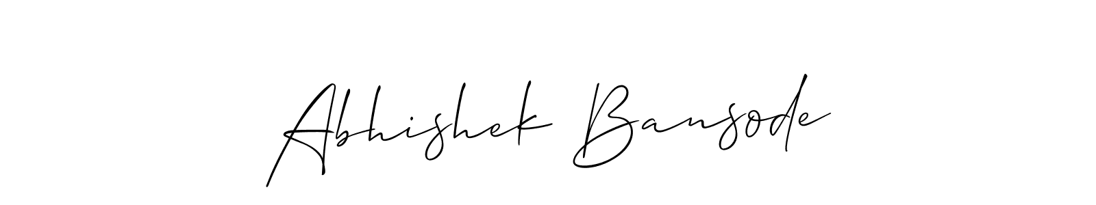 You should practise on your own different ways (Allison_Script) to write your name (Abhishek Bansode) in signature. don't let someone else do it for you. Abhishek Bansode signature style 2 images and pictures png