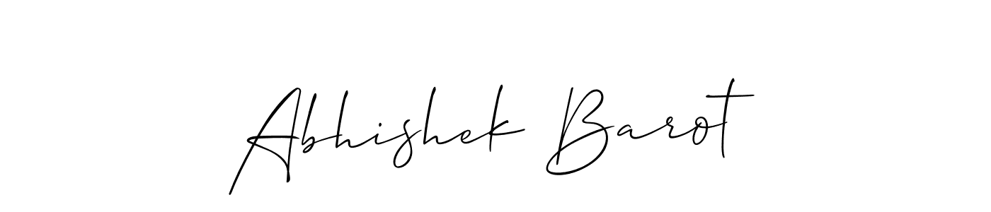 The best way (Allison_Script) to make a short signature is to pick only two or three words in your name. The name Abhishek Barot include a total of six letters. For converting this name. Abhishek Barot signature style 2 images and pictures png