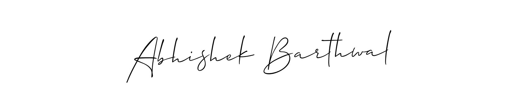 The best way (Allison_Script) to make a short signature is to pick only two or three words in your name. The name Abhishek Barthwal include a total of six letters. For converting this name. Abhishek Barthwal signature style 2 images and pictures png