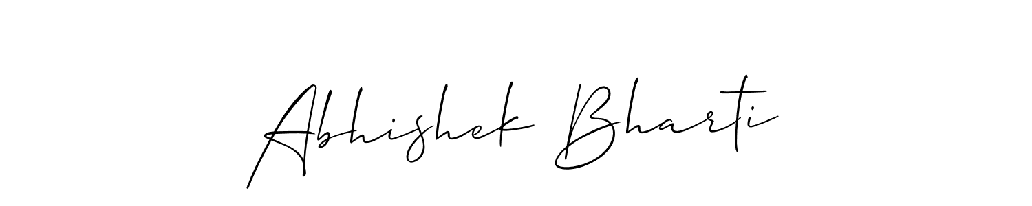 Make a beautiful signature design for name Abhishek Bharti. With this signature (Allison_Script) style, you can create a handwritten signature for free. Abhishek Bharti signature style 2 images and pictures png