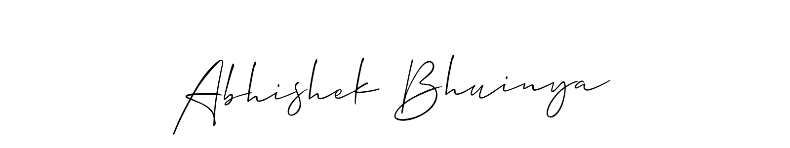 You should practise on your own different ways (Allison_Script) to write your name (Abhishek Bhuinya) in signature. don't let someone else do it for you. Abhishek Bhuinya signature style 2 images and pictures png