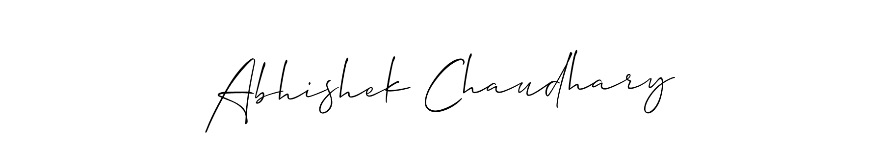 How to make Abhishek Chaudhary signature? Allison_Script is a professional autograph style. Create handwritten signature for Abhishek Chaudhary name. Abhishek Chaudhary signature style 2 images and pictures png
