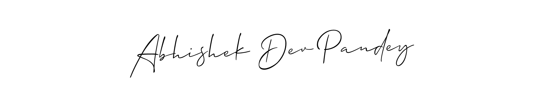 This is the best signature style for the Abhishek Dev Pandey name. Also you like these signature font (Allison_Script). Mix name signature. Abhishek Dev Pandey signature style 2 images and pictures png