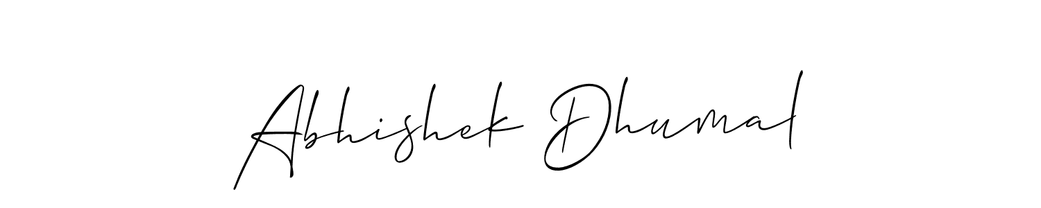 How to make Abhishek Dhumal name signature. Use Allison_Script style for creating short signs online. This is the latest handwritten sign. Abhishek Dhumal signature style 2 images and pictures png