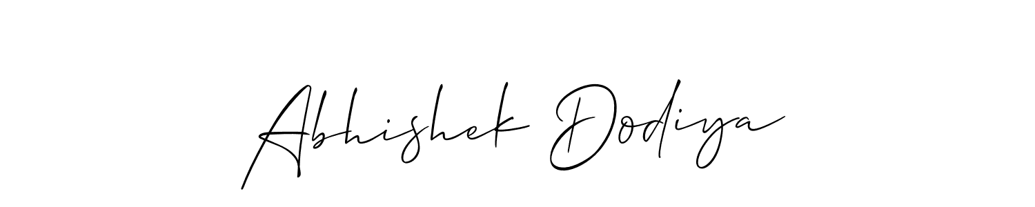 How to make Abhishek Dodiya name signature. Use Allison_Script style for creating short signs online. This is the latest handwritten sign. Abhishek Dodiya signature style 2 images and pictures png