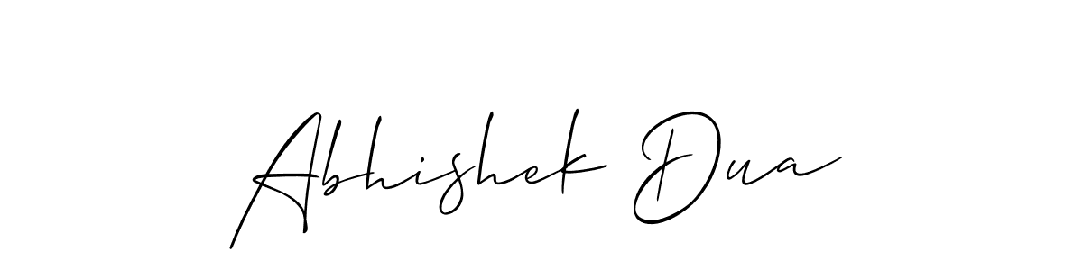 Use a signature maker to create a handwritten signature online. With this signature software, you can design (Allison_Script) your own signature for name Abhishek Dua. Abhishek Dua signature style 2 images and pictures png