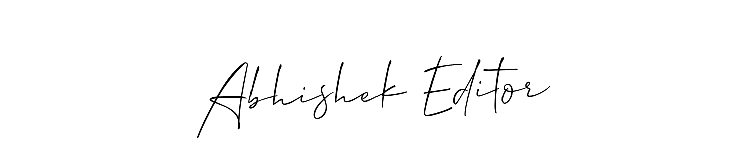It looks lik you need a new signature style for name Abhishek Editor. Design unique handwritten (Allison_Script) signature with our free signature maker in just a few clicks. Abhishek Editor signature style 2 images and pictures png