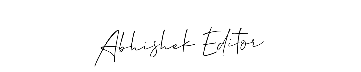 Create a beautiful signature design for name Abhishek Editor. With this signature (Allison_Script) fonts, you can make a handwritten signature for free. Abhishek Editor signature style 2 images and pictures png