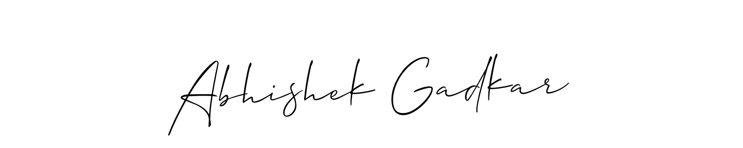 Abhishek Gadkar stylish signature style. Best Handwritten Sign (Allison_Script) for my name. Handwritten Signature Collection Ideas for my name Abhishek Gadkar. Abhishek Gadkar signature style 2 images and pictures png