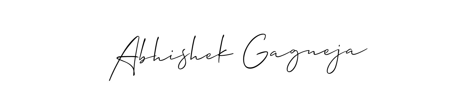 It looks lik you need a new signature style for name Abhishek Gagneja. Design unique handwritten (Allison_Script) signature with our free signature maker in just a few clicks. Abhishek Gagneja signature style 2 images and pictures png
