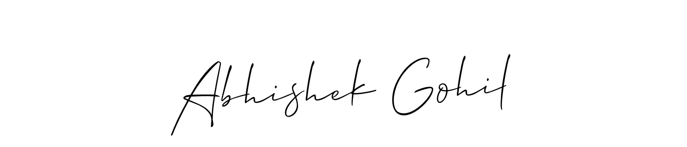 Also You can easily find your signature by using the search form. We will create Abhishek Gohil name handwritten signature images for you free of cost using Allison_Script sign style. Abhishek Gohil signature style 2 images and pictures png