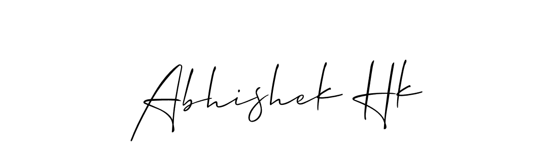 Design your own signature with our free online signature maker. With this signature software, you can create a handwritten (Allison_Script) signature for name Abhishek Hk. Abhishek Hk signature style 2 images and pictures png