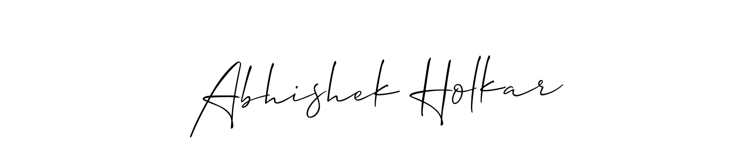 The best way (Allison_Script) to make a short signature is to pick only two or three words in your name. The name Abhishek Holkar include a total of six letters. For converting this name. Abhishek Holkar signature style 2 images and pictures png