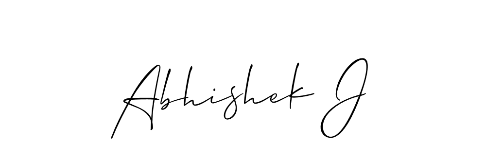 Use a signature maker to create a handwritten signature online. With this signature software, you can design (Allison_Script) your own signature for name Abhishek J. Abhishek J signature style 2 images and pictures png