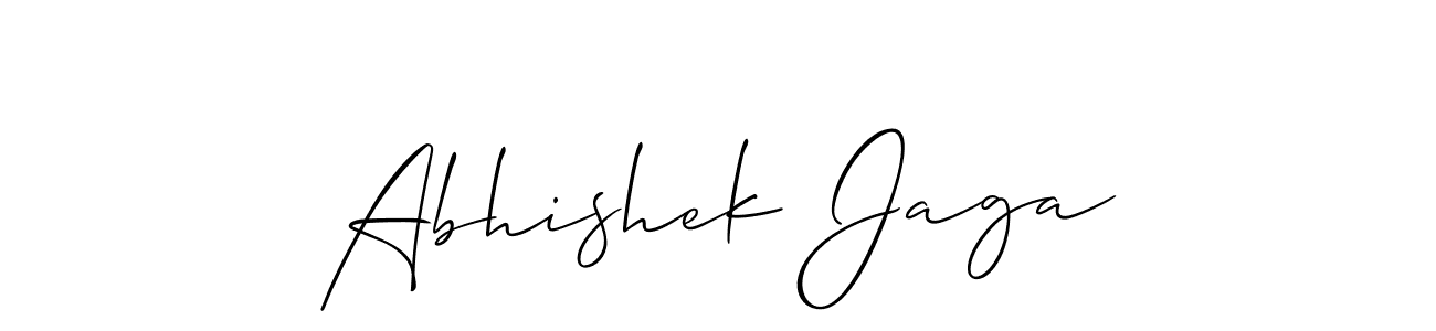 You should practise on your own different ways (Allison_Script) to write your name (Abhishek Jaga) in signature. don't let someone else do it for you. Abhishek Jaga signature style 2 images and pictures png