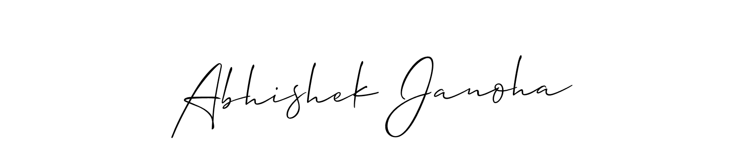 Also we have Abhishek Janoha name is the best signature style. Create professional handwritten signature collection using Allison_Script autograph style. Abhishek Janoha signature style 2 images and pictures png