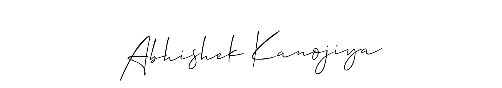 It looks lik you need a new signature style for name Abhishek Kanojiya. Design unique handwritten (Allison_Script) signature with our free signature maker in just a few clicks. Abhishek Kanojiya signature style 2 images and pictures png